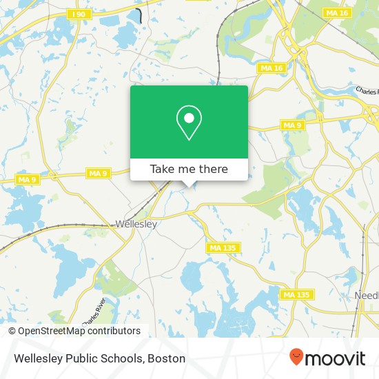 Mapa de Wellesley Public Schools