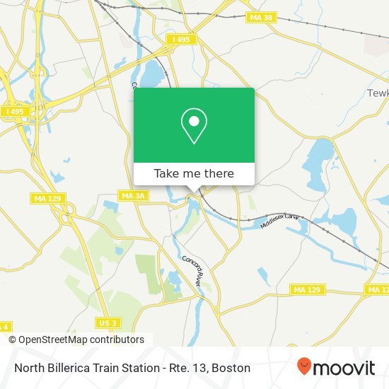 Mapa de North Billerica Train Station - Rte. 13