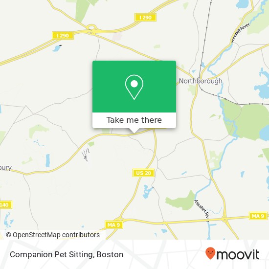 Mapa de Companion Pet Sitting