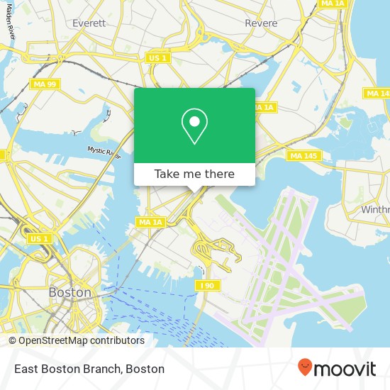 East Boston Branch map