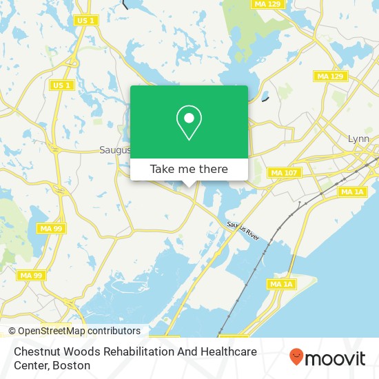 Chestnut Woods Rehabilitation And Healthcare Center map