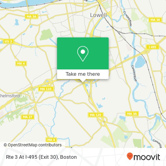 Rte 3 At I-495 (Exit 30) map