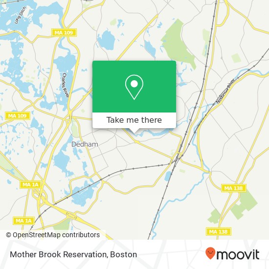 Mother Brook Reservation map