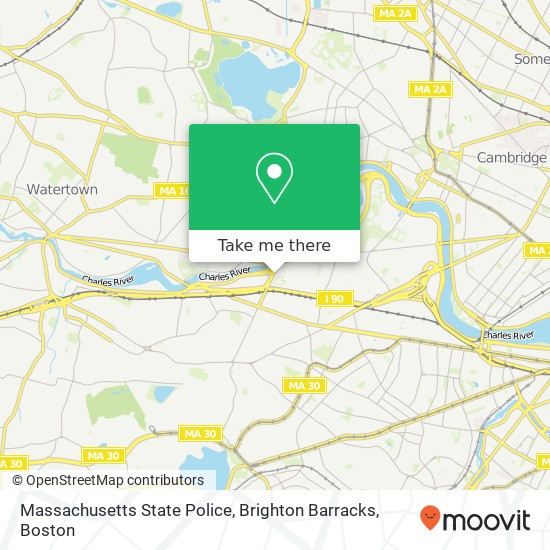 Mapa de Massachusetts State Police, Brighton Barracks