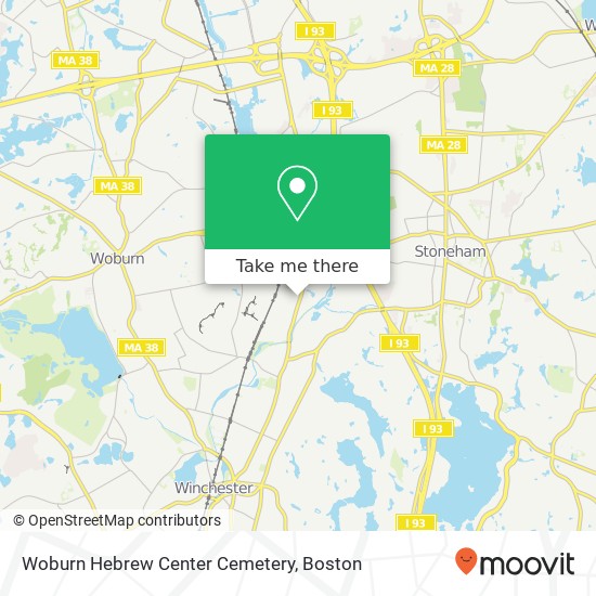 Woburn Hebrew Center Cemetery map