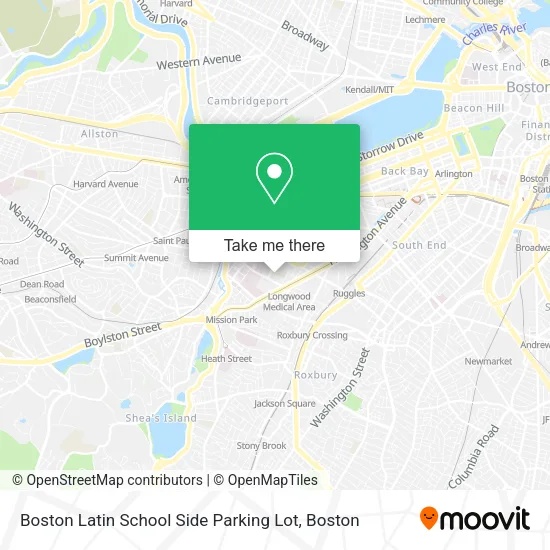 Mapa de Boston Latin School Side Parking Lot