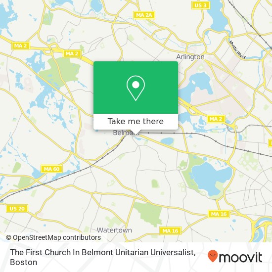 The First Church In Belmont Unitarian Universalist map