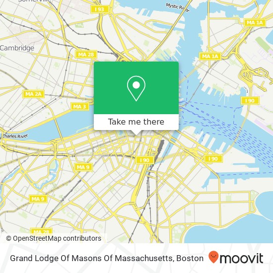 Grand Lodge Of Masons Of Massachusetts map