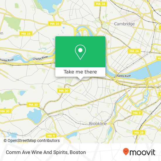 Comm Ave Wine And Spirits map