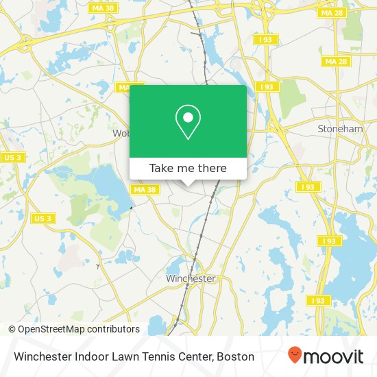 Winchester Indoor Lawn Tennis Center map