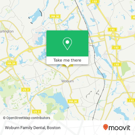 Woburn Family Dental map