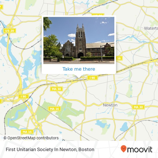 Mapa de First Unitarian Society In Newton