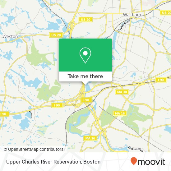 Mapa de Upper Charles River Reservation