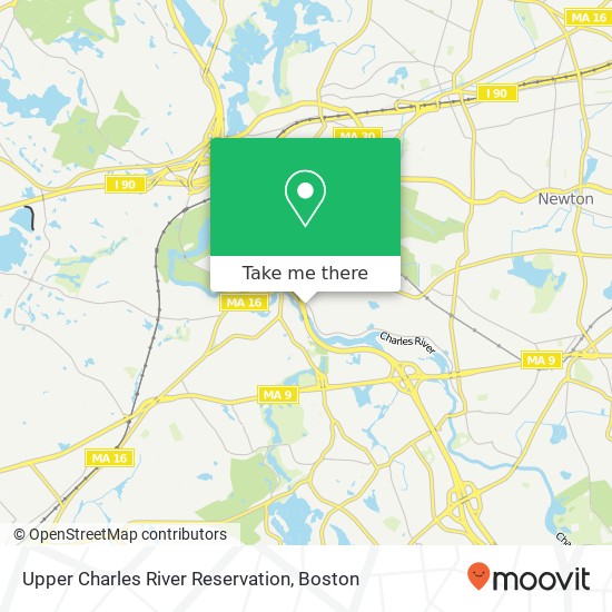 Upper Charles River Reservation map