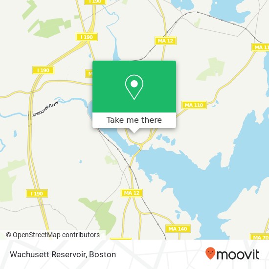 Wachusett Reservoir map
