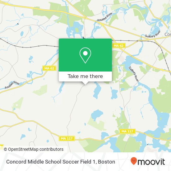 Concord Middle School Soccer Field 1 map