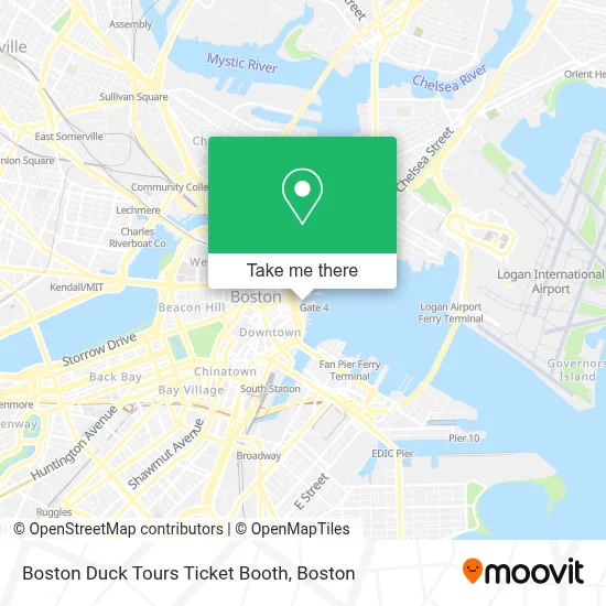 Boston Duck Tours Ticket Booth map