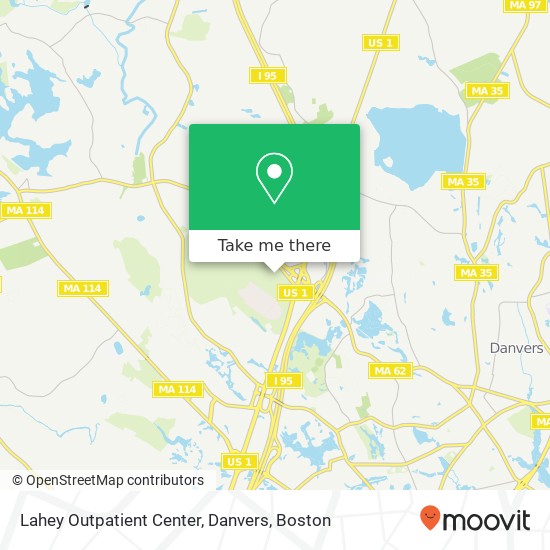 Lahey Outpatient Center, Danvers map