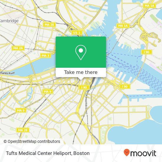 Tufts Medical Center Heliport map