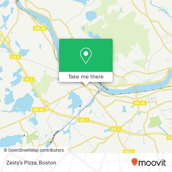 Zesty's Pizza map