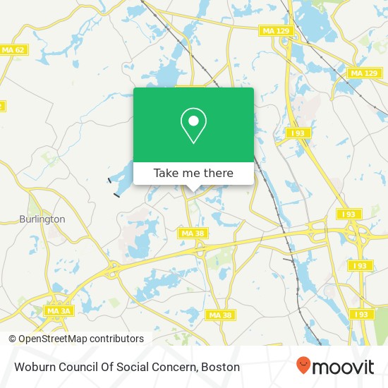 Woburn Council Of Social Concern map