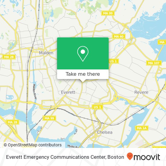 Mapa de Everett Emergency Communications Center