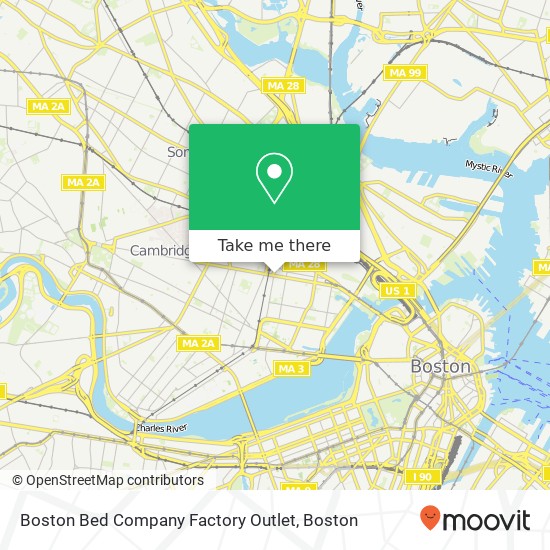 Mapa de Boston Bed Company Factory Outlet