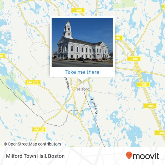 Milford Town Hall map