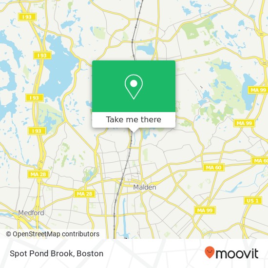 Mapa de Spot Pond Brook