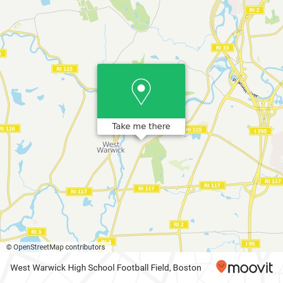 West Warwick High School Football Field map