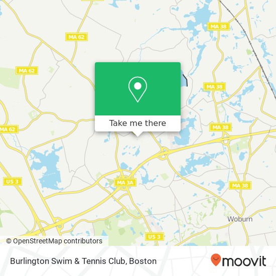 Mapa de Burlington Swim & Tennis Club