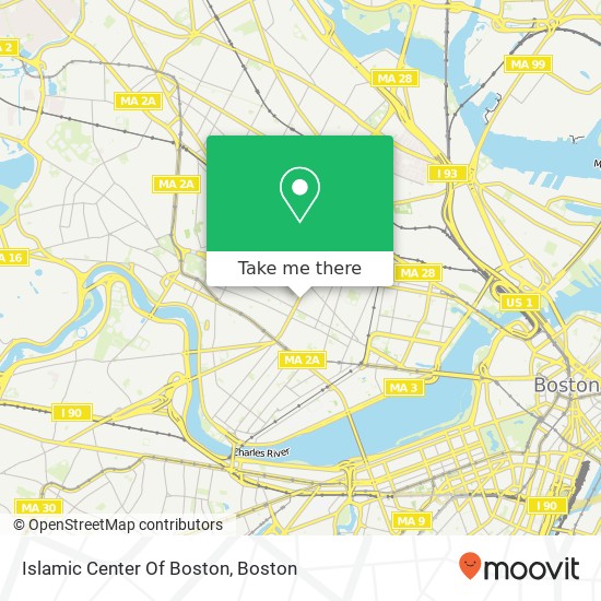Mapa de Islamic Center Of Boston
