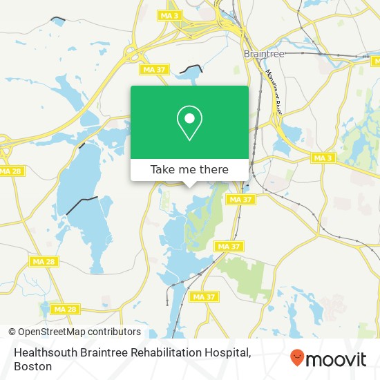 Mapa de Healthsouth Braintree Rehabilitation Hospital