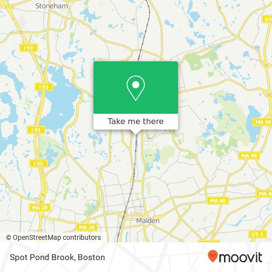 Mapa de Spot Pond Brook