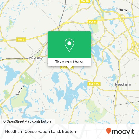 Mapa de Needham Conservation Land