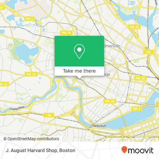 J. August Harvard Shop map