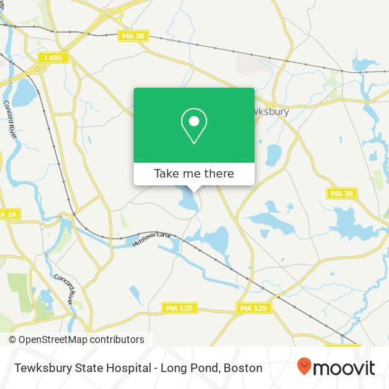 Mapa de Tewksbury State Hospital - Long Pond