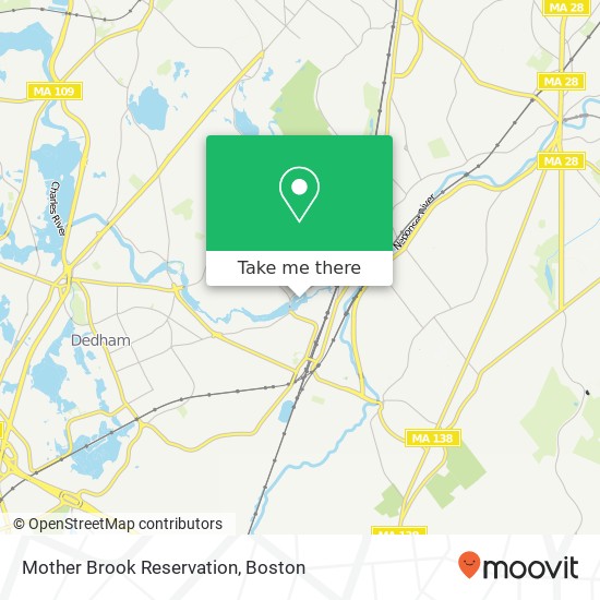 Mother Brook Reservation map