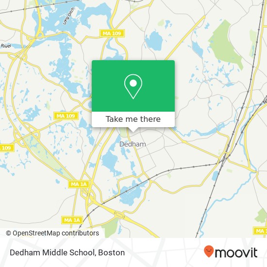 Dedham Middle School map