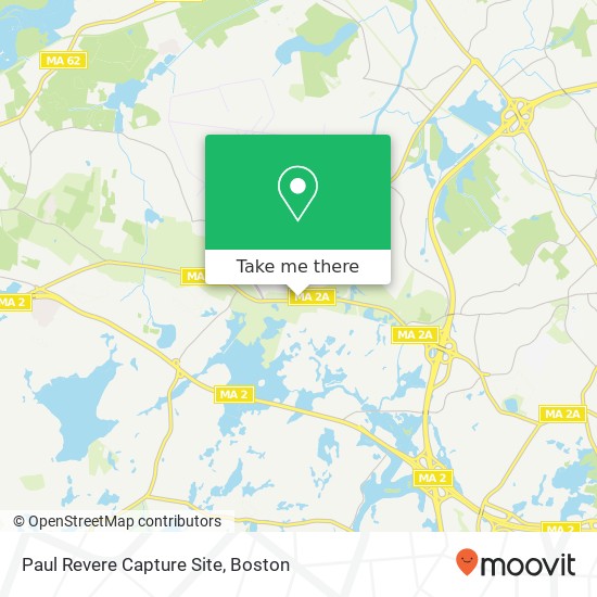 Mapa de Paul Revere Capture Site