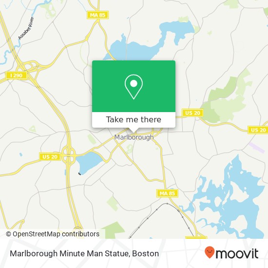 Marlborough Minute Man Statue map