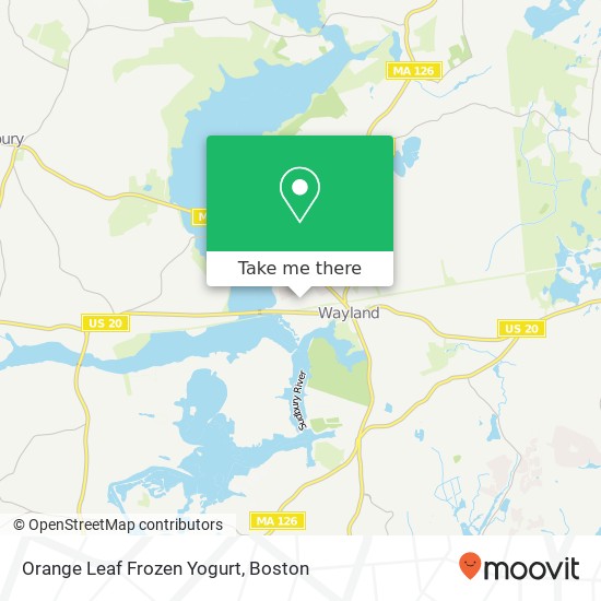 Mapa de Orange Leaf Frozen Yogurt