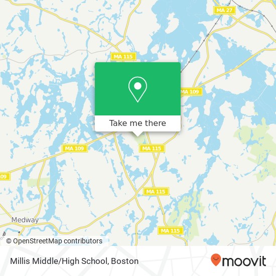 Millis Middle/High School map