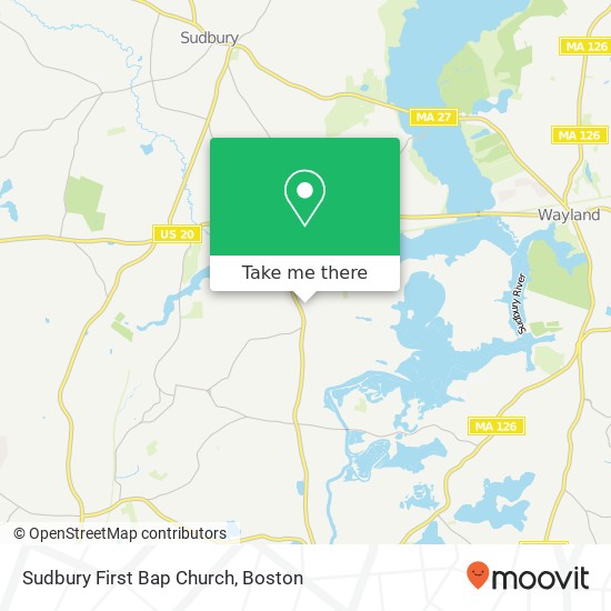 Sudbury First Bap Church map