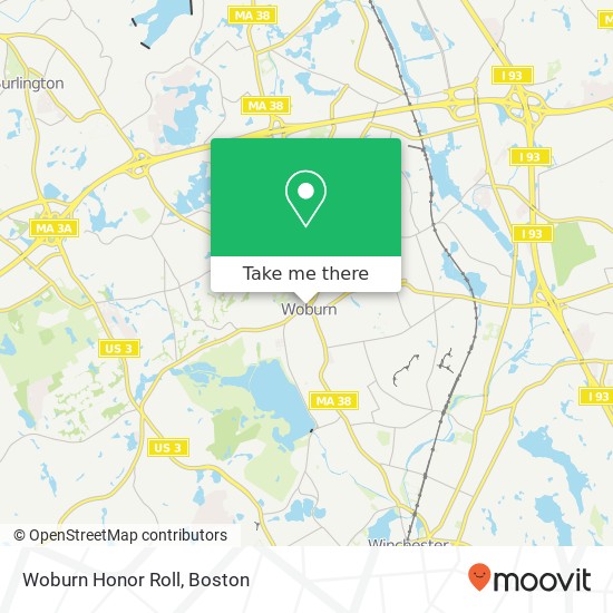 Woburn Honor Roll map