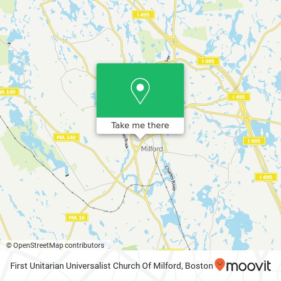 First Unitarian Universalist Church Of Milford map