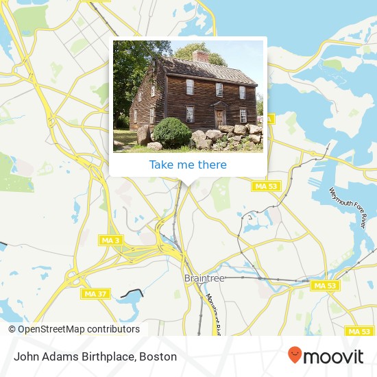 John Adams Birthplace map