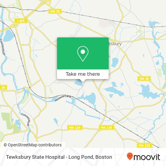 Tewksbury State Hospital - Long Pond map