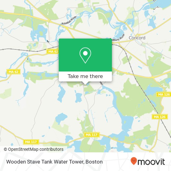 Mapa de Wooden Stave Tank Water Tower