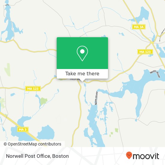 Norwell Post Office map